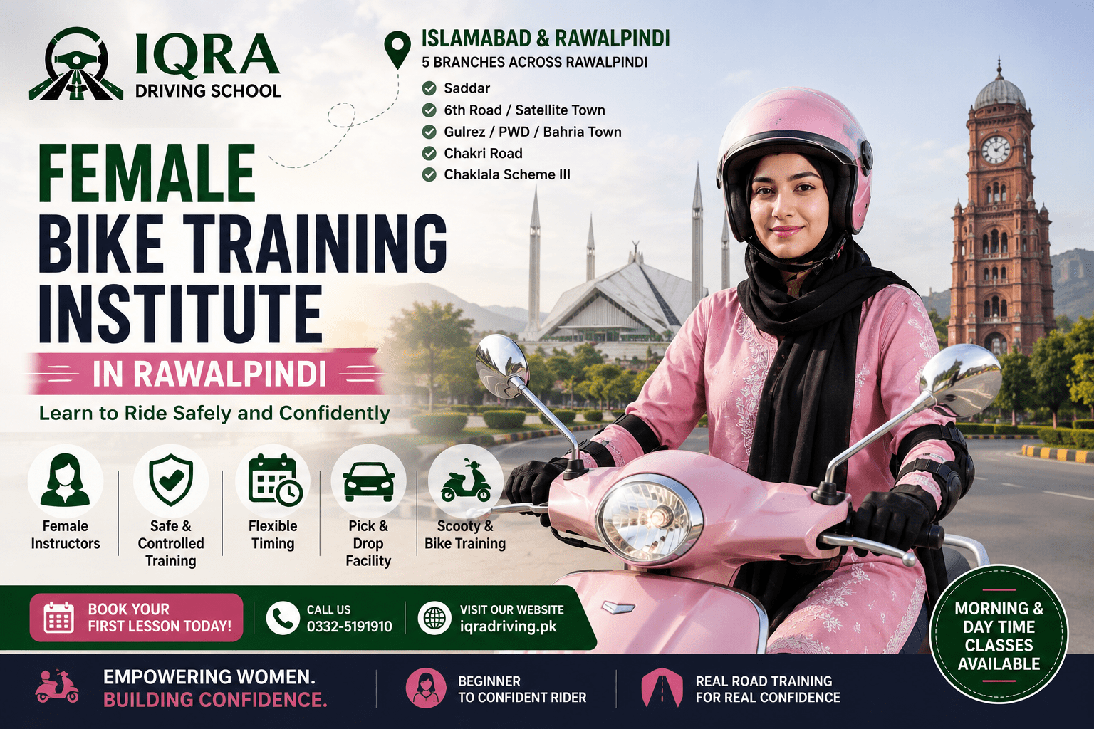 Female bike training institute in Rawalpindi offering safe and confident riding lessons for women
